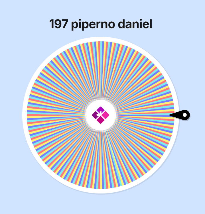 Resultado de la ruleta del primer sorteo: Daniel Piperno, rifa 0197.